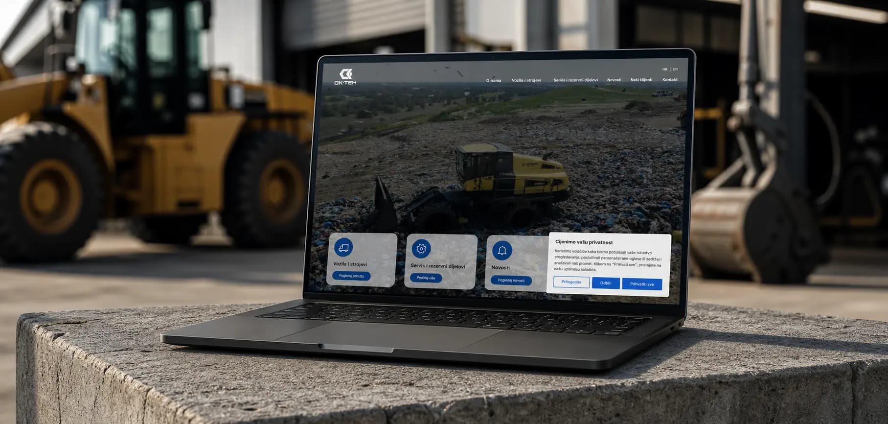 Digitalni prodajni alat za O-K-TEH koji strojeve pretvara u